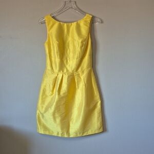 Vintage ALFRED SUNG Yellow Mini Dress, Fit & Flare Classic Preppy Party, Size M